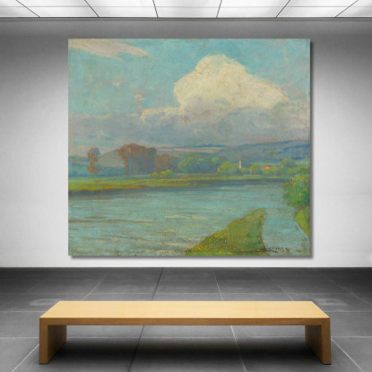 Paesaggio Con Fiume Ľudovít Čordák lco42 quadro stampato su tela