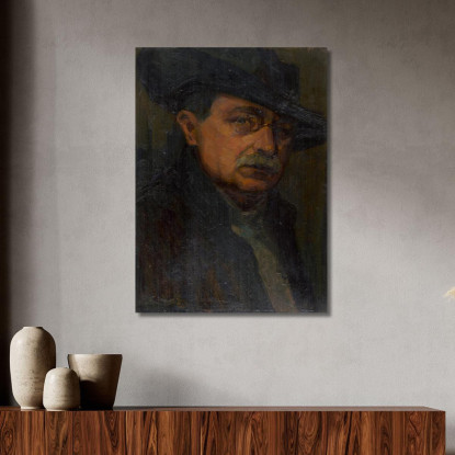 Uomo Con Occhiali Ľudovít Čordák lco47 quadro stampato su tela