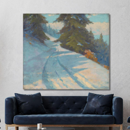 Paesaggio Invernale Ľudovít Čordák lco91 quadro stampato su tela