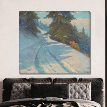 Paesaggio Invernale Ľudovít Čordák lco91 quadro stampato su tela