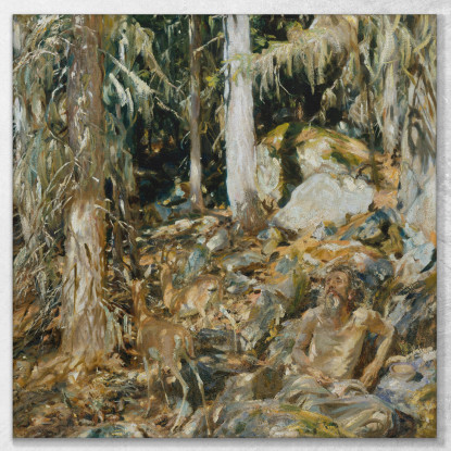 The Hermit Il Solitario John Singer Sargent jss313 quadro stampato su tela