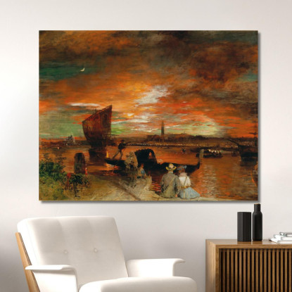 Una Scena Al Crepuscolo A Venezia Oswald Achenbach oac2 quadro stampato su tela