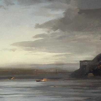 Sera Sulla Costa Oswald Achenbach oac4 quadro stampato su tela