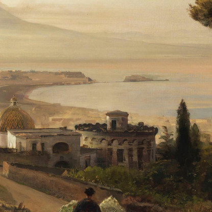 Veduta Del Vesuvio Oswald Achenbach oac11 quadro stampato su tela