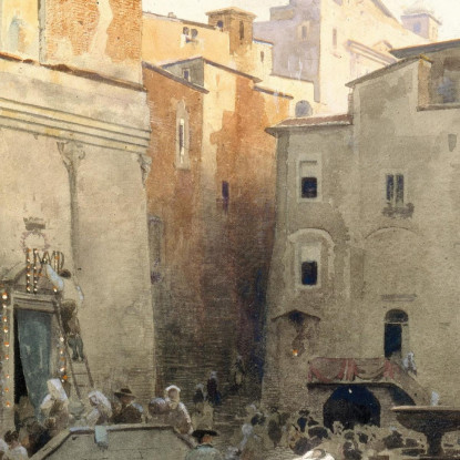 Funerale A Palestrina Oswald Achenbach oac18 quadro stampato su tela