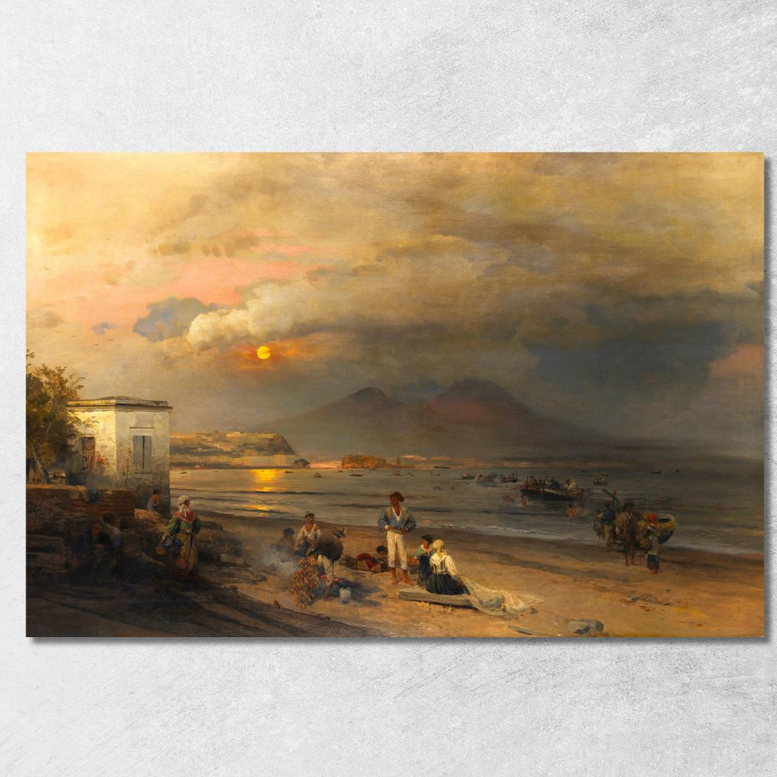 Golfo Di Napoli Oswald Achenbach oac20 quadro stampato su tela Golfo Di Napoli Oswald Achenbach oac20 quadro stampato su tela