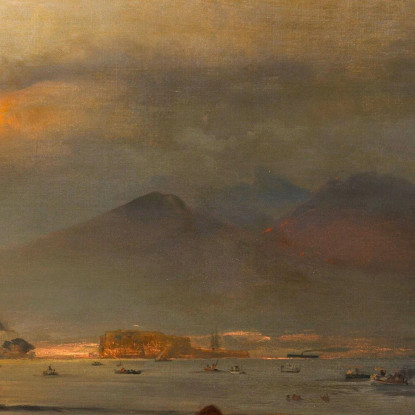 Golfo Di Napoli Oswald Achenbach oac20 quadro stampato su tela