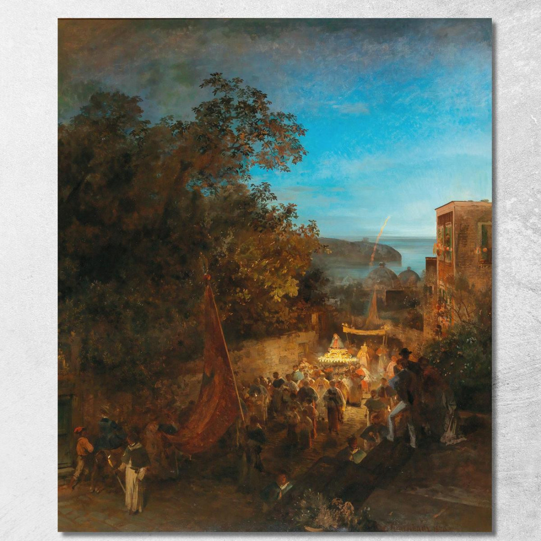 Ischia – Festa Di Sant'Anna A Casamicciola Oswald Achenbach oac25 quadro stampato su tela Ischia – Festa Di Sant'Anna A Casamicciola Oswald Achenbach oac25 quadro stampato su tela
