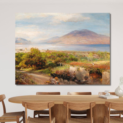 Osteria Vicino Napoli Oswald Achenbach oac27 quadro stampato su tela