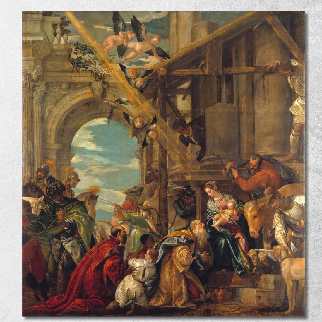 Adorazione Dei Magi Paolo Veronese pvr5 quadro stampato su tela Adorazione Dei Magi Paolo Veronese pvr5 quadro stampato su tela
