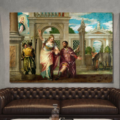 L'Imperatore Augusto E La Sibilla Paolo Veronese pvr15 quadro stampato su tela