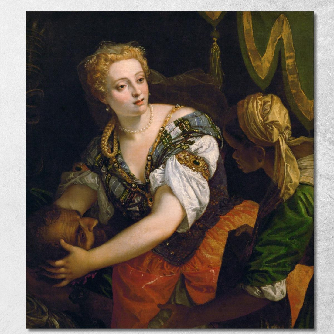 Giuditta Con La Testa Di Oloferne Paolo Veronese pvr19 quadro stampato su tela Giuditta Con La Testa Di Oloferne Paolo Veronese pvr19 quadro stampato su tela