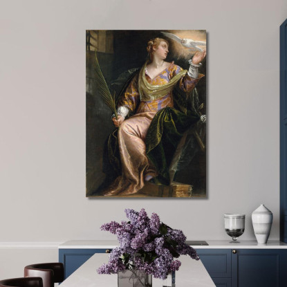 Santa Caterina D'Alessandria In Prigione Paolo Veronese pvr30 quadro stampato su tela