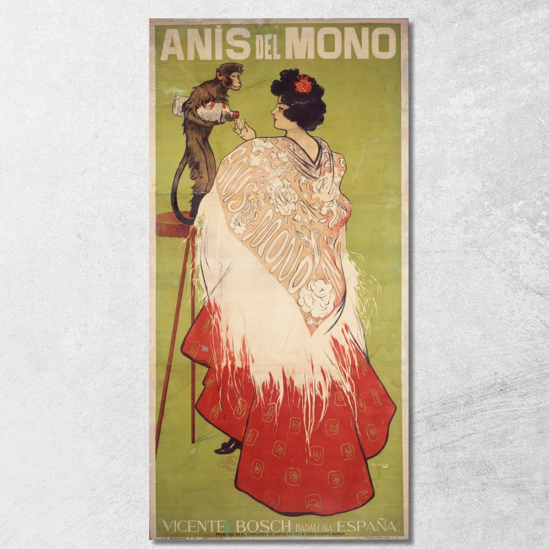 Anis Del Mono Con Una Gonna Di Percalle Stirato Ramón Casas rcs3 quadro stampato su tela Anis Del Mono Con Una Gonna Di Percalle Stirato Ramón Casas rcs3 quadro stampato su tela
