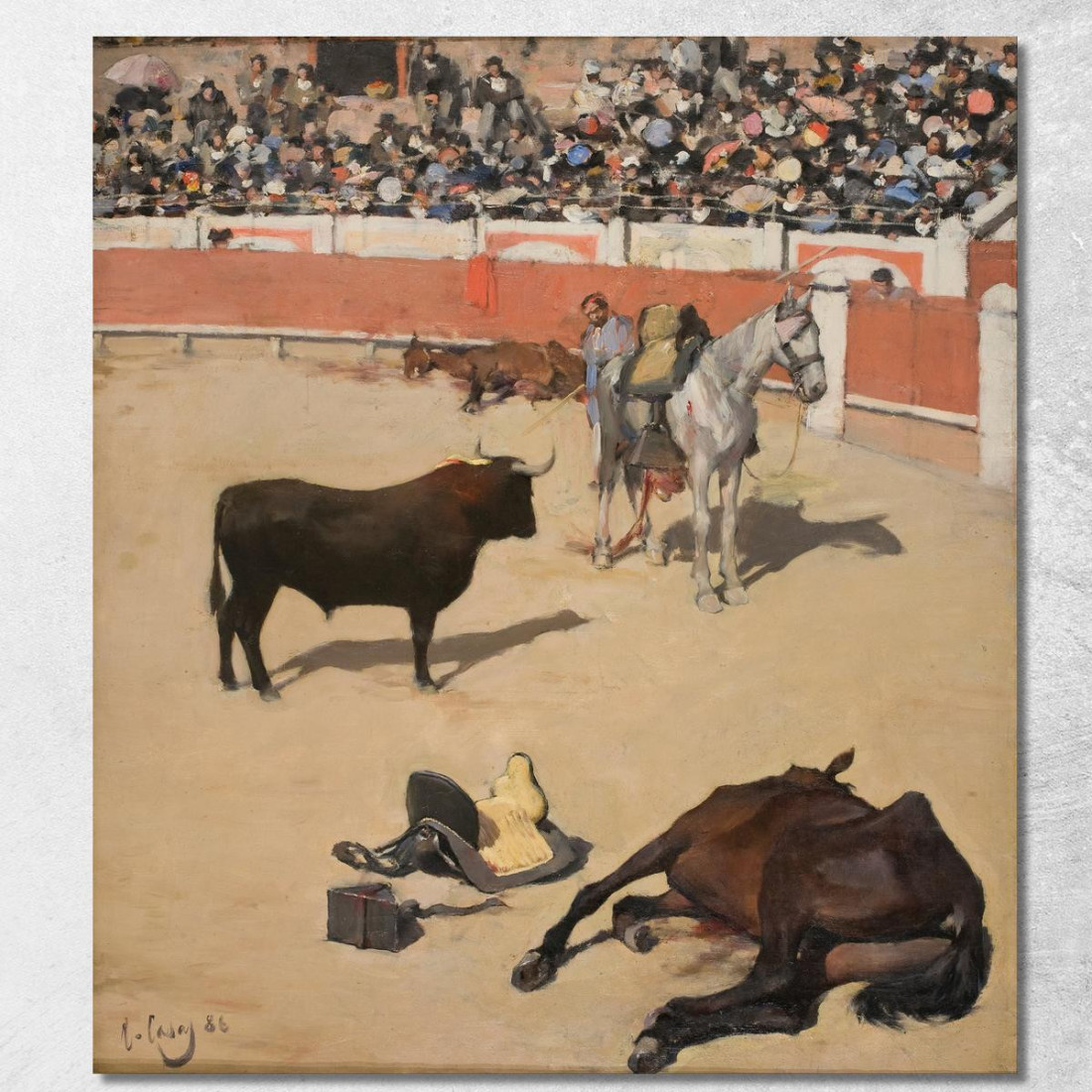 Tori Cavalli Morti Ramón Casas rcs6 quadro stampato su tela Tori Cavalli Morti Ramón Casas rcs6 quadro stampato su tela