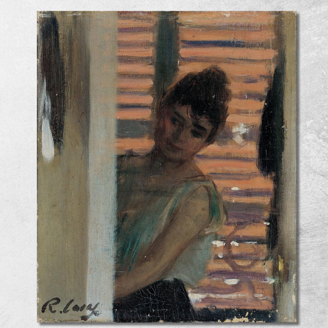 Donna Contro Una Persiana Ramón Casas rcs12 quadro stampato su tela Donna Contro Una Persiana Ramón Casas rcs12 quadro stampato su tela