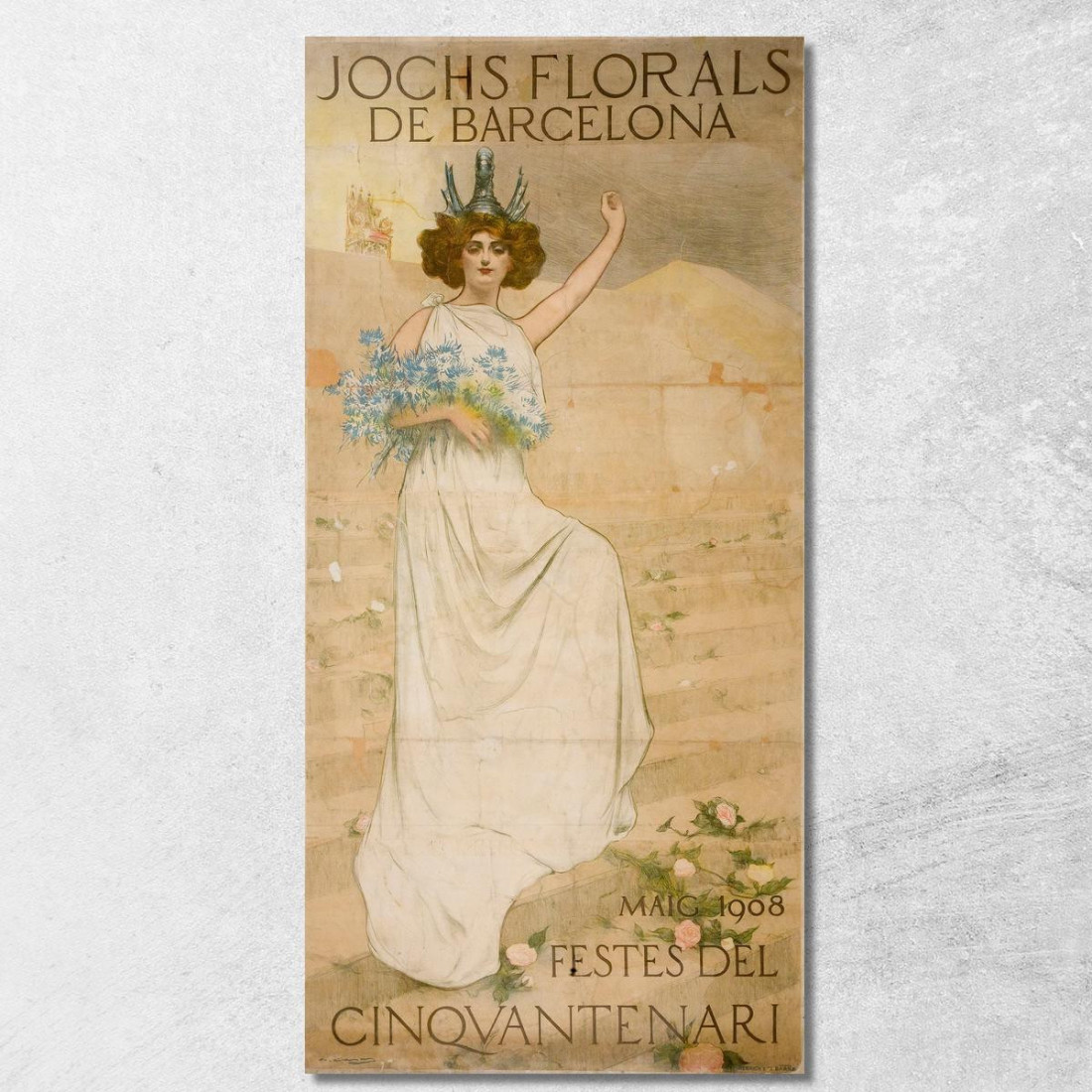 Jocs Florals Di Barcellona. Feste Del Cinquantenario Ramón Casas rcs16 quadro stampato su tela Jocs Florals Di Barcellona. Feste Del Cinquantenario Ramón Casas rcs16 quadro stampato su tela