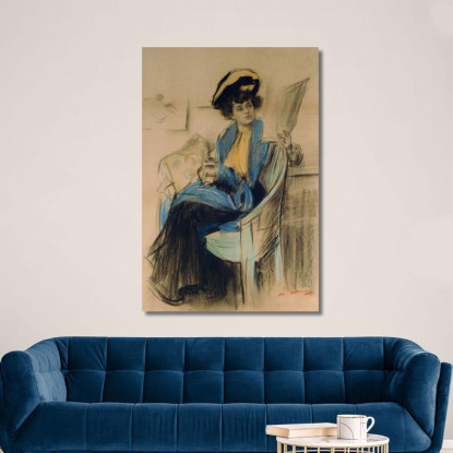 Mademoiselle Clo-Clo Ramón Casas rcs20 quadro stampato su tela