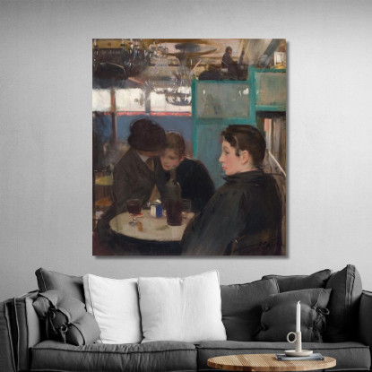 Interno Del Moulin De La Galette Ramón Casas rcs22 quadro stampato su tela