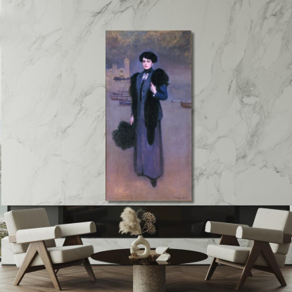 Ritratto Di Dolors Vidal Ramón Casas rcs29 quadro stampato su tela