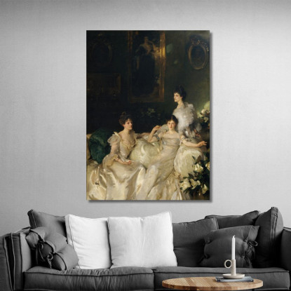 Le Sorelle Wyndham Lady Elcho Signora Adeane E Signora Tennant John Singer Sargent jss330 quadro stampato su tela