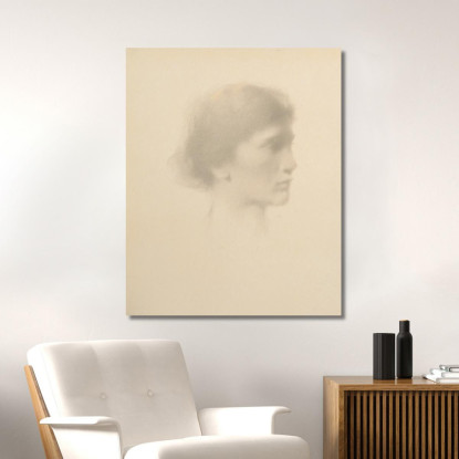 Testa Di Una Donna Thomas Wilmer Dewing twd7 quadro stampato su tela