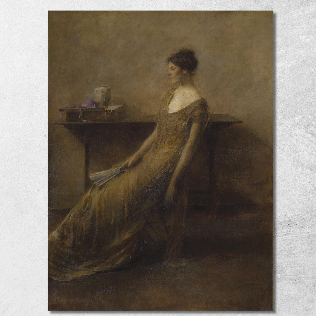 Donna In Oro Thomas Wilmer Dewing twd10 quadro stampato su tela Donna In Oro Thomas Wilmer Dewing twd10 quadro stampato su tela