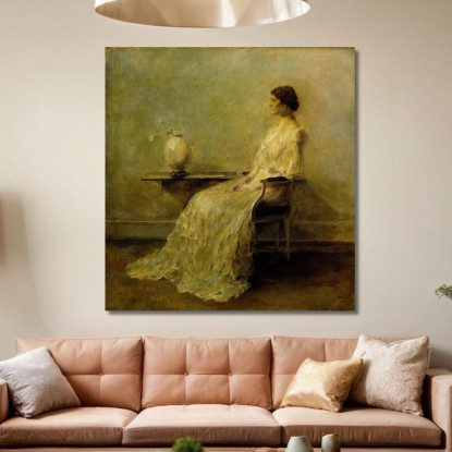 Donna In Bianco N. 2 Thomas Wilmer Dewing twd13 quadro stampato su tela