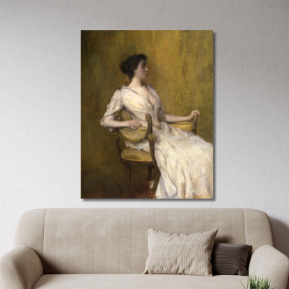 Donna In Bianco Thomas Wilmer Dewing twd14 quadro stampato su tela