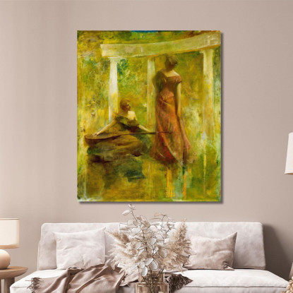 Musica Thomas Wilmer Dewing twd17 quadro stampato su tela