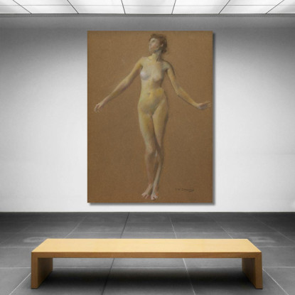 Studio Di Nudo Thomas Wilmer Dewing twd18 quadro stampato su tela