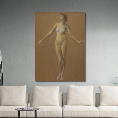 Studio Di Nudo Thomas Wilmer Dewing twd18 quadro stampato su tela