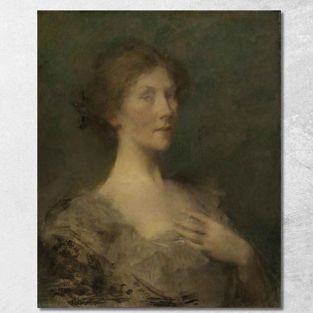 Ritratto Di Una Donna Thomas Wilmer Dewing twd20 quadro stampato su tela Ritratto Di Una Donna Thomas Wilmer Dewing twd20 quadro stampato su tela