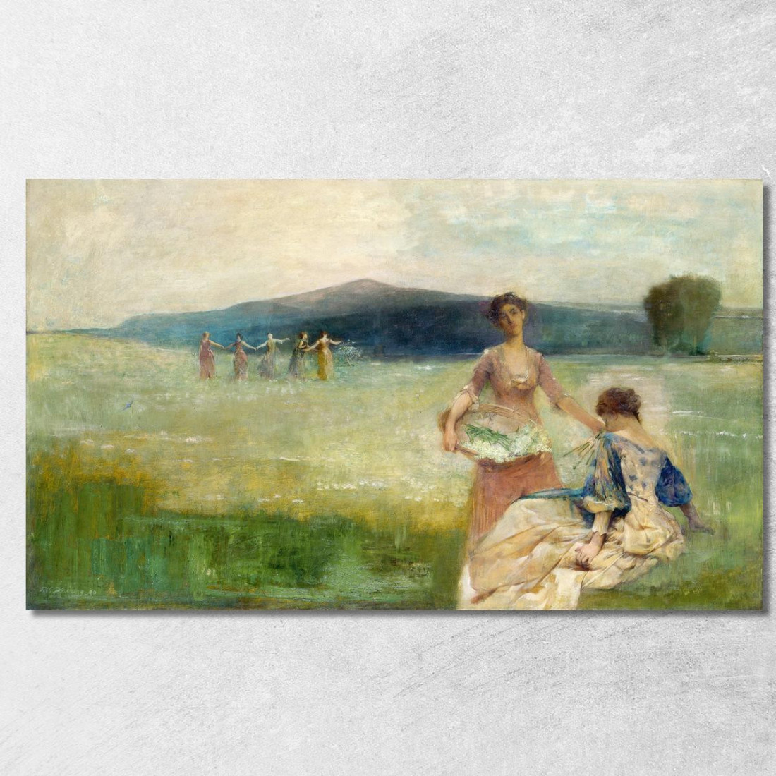 Primavera Thomas Wilmer Dewing twd24 quadro stampato su tela Primavera Thomas Wilmer Dewing twd24 quadro stampato su tela