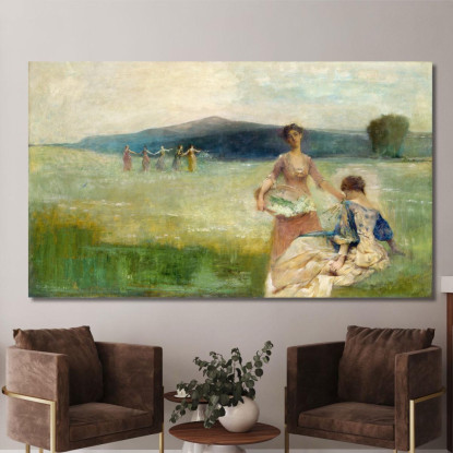 Primavera Thomas Wilmer Dewing twd24 quadro stampato su tela