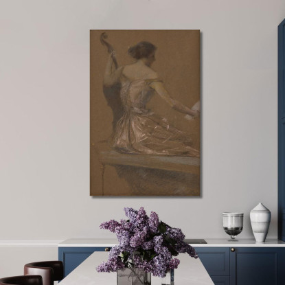 Il Musicista Thomas Wilmer Dewing twd30 quadro stampato su tela