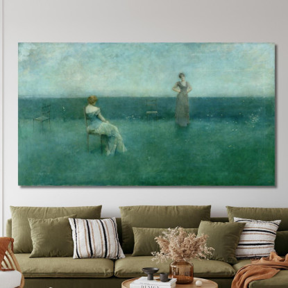 La Recitazione Thomas Wilmer Dewing twd32 quadro stampato su tela