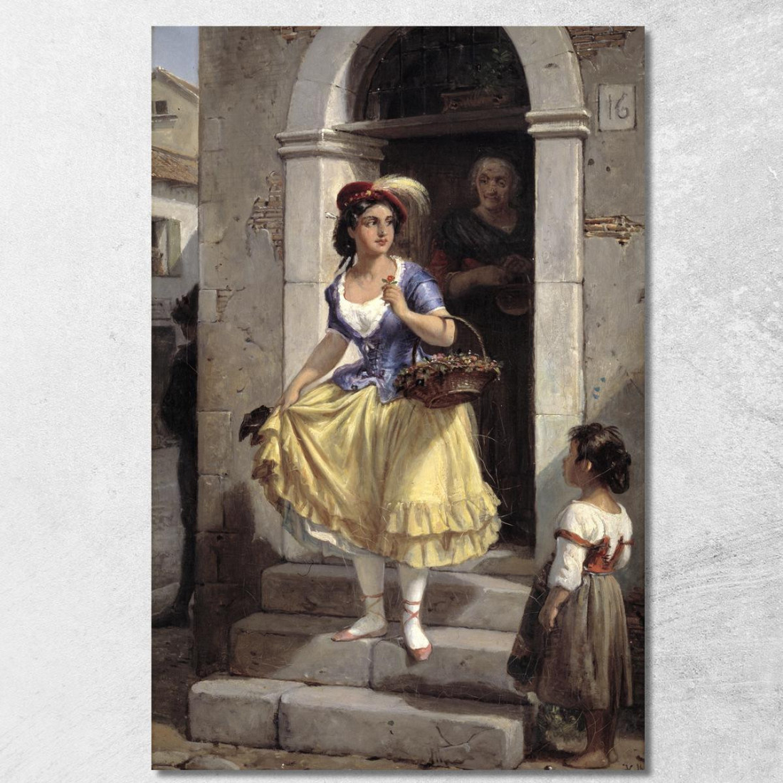 Una Donna Italiana In Cammino Verso Il Carnevale Wilhelm Marstrand wmr6 quadro stampato su tela Una Donna Italiana In Cammino Verso Il Carnevale Wilhelm Marstrand wmr6 quadro stampato su tela