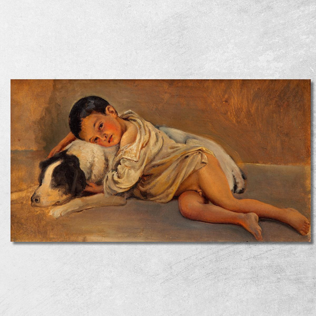 Ragazzo Napoletano E Cane. Studio Per "La Vita Napoletana" Wilhelm Marstrand wmr44 quadro stampato su tela Ragazzo Napoletano E Cane. Studio Per "La Vita Napoletana" Wilhelm Marstrand wmr44 quadro stampato su tela