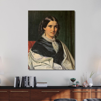 Ritratto Della Signora Vilhelmine Heise Nata Hage Wilhelm Marstrand wmr50 quadro stampato su tela