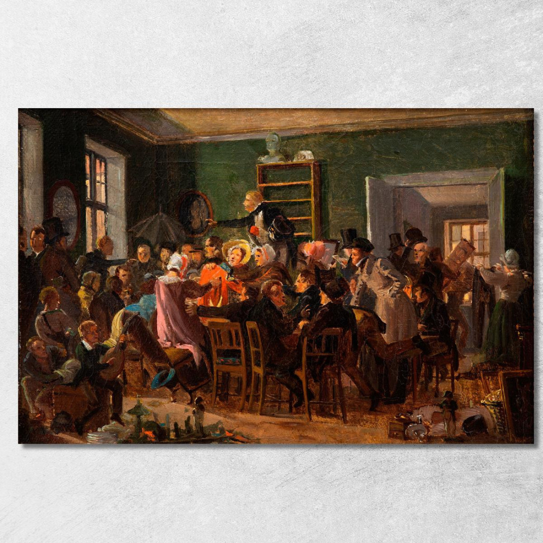 Scena Da Un'Asta Wilhelm Marstrand wmr58 quadro stampato su tela Scena Da Un'Asta Wilhelm Marstrand wmr58 quadro stampato su tela