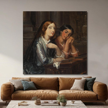 Donne Veneziane In Una Chiesa Wilhelm Marstrand wmr72 quadro stampato su tela