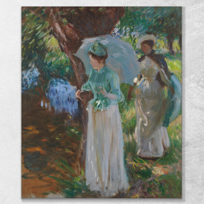 Due Ragazze Con Ombrelloni John Singer Sargent jss345 quadro stampato su tela