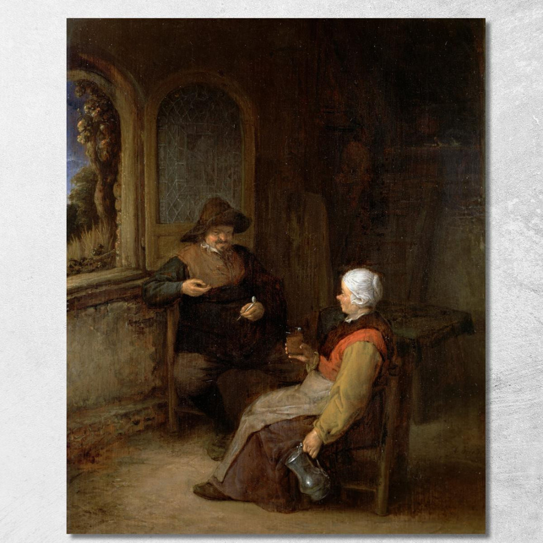 Interno Di Un Cottage Adriaen van Ostade avo26 quadro stampato su tela Interno Di Un Cottage Adriaen van Ostade avo26 quadro stampato su tela