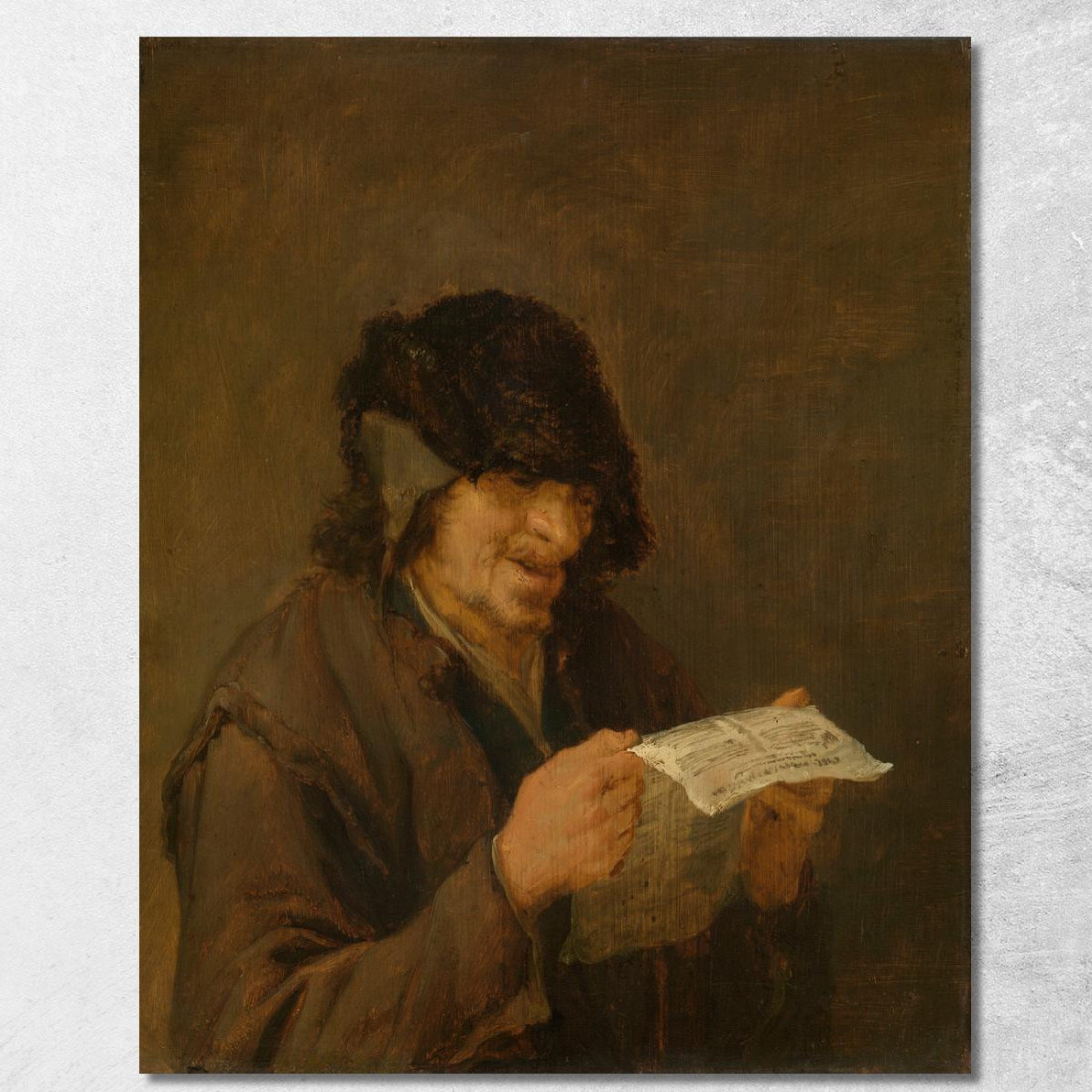 Uomo Che Canta Adriaen van Ostade avo31 quadro stampato su tela Uomo Che Canta Adriaen van Ostade avo31 quadro stampato su tela