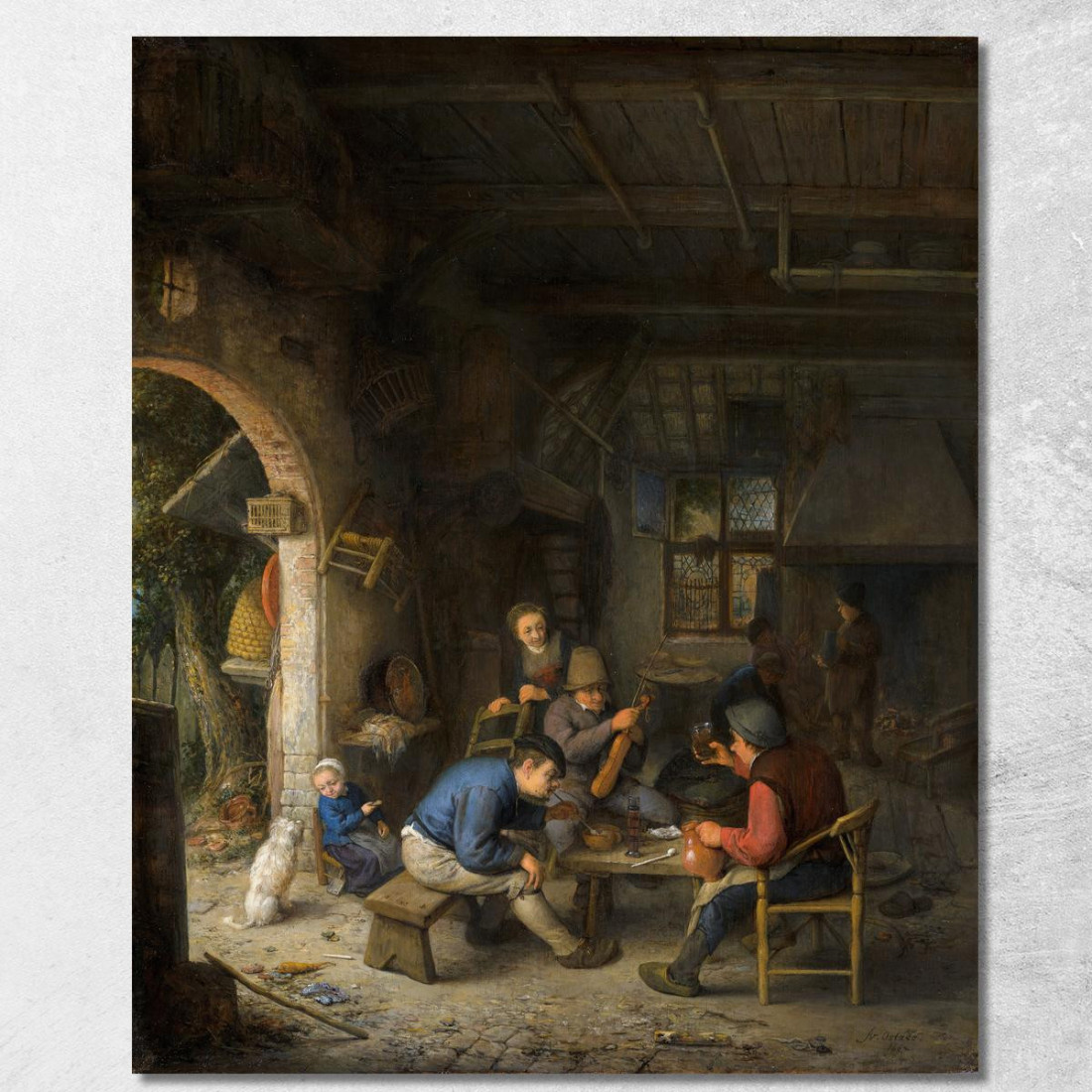 Contadini In Una Locanda Adriaen van Ostade avo36 quadro stampato su tela Contadini In Una Locanda Adriaen van Ostade avo36 quadro stampato su tela