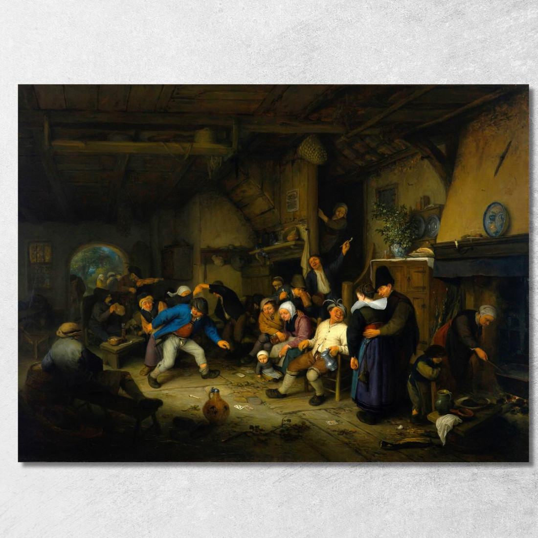 Contadini Che Danzano In Una Taverna Adriaen van Ostade avo37 quadro stampato su tela Contadini Che Danzano In Una Taverna Adriaen van Ostade avo37 quadro stampato su tela