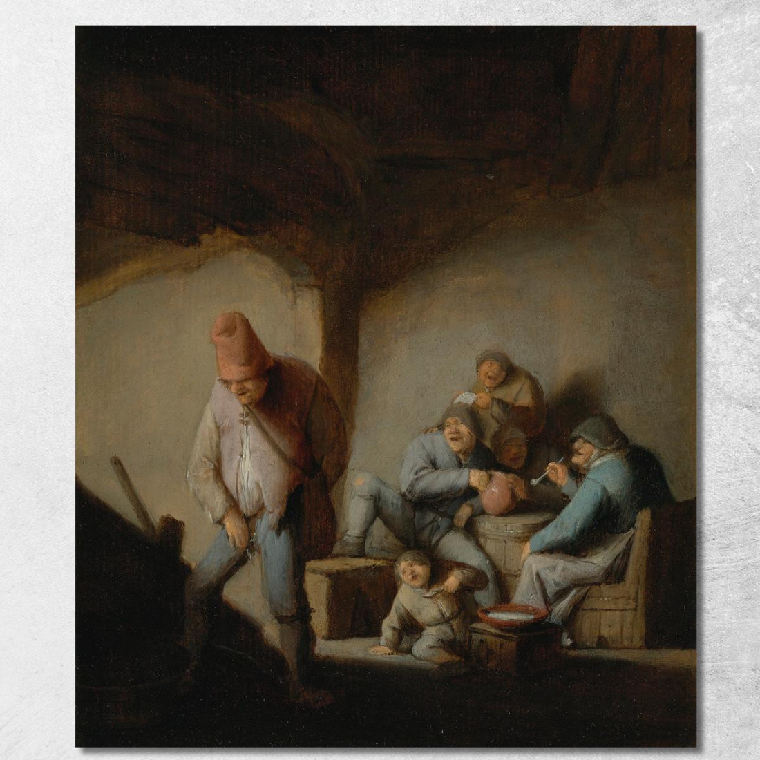 Contadini Nell'Interno Di Una Locanda Adriaen van Ostade avo40 quadro stampato su tela Contadini Nell'Interno Di Una Locanda Adriaen van Ostade avo40 quadro stampato su tela