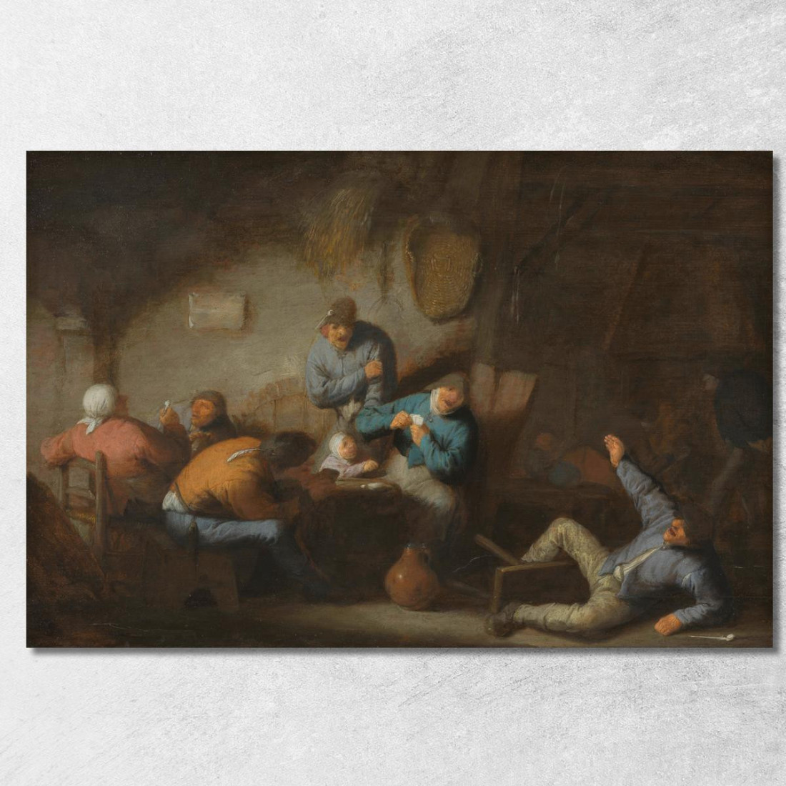 Scena Di Taverna Adriaen van Ostade avo50 quadro stampato su tela Scena Di Taverna Adriaen van Ostade avo50 quadro stampato su tela