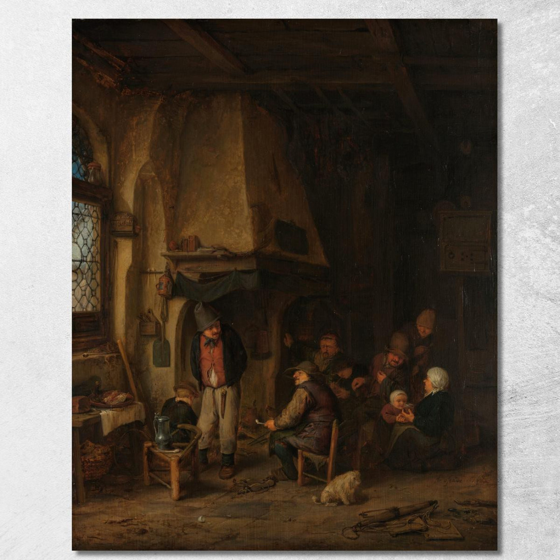 I Pattinatori: Contadini In Un Interno Adriaen van Ostade avo58 quadro stampato su tela I Pattinatori: Contadini In Un Interno Adriaen van Ostade avo58 quadro stampato su tela
